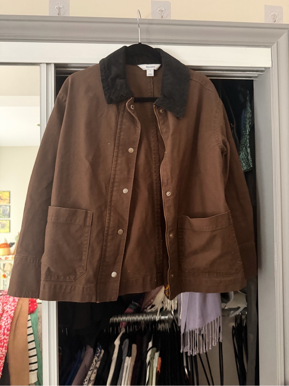 Old Navy Brown Utility Jacket with Dark Corduroy Collar